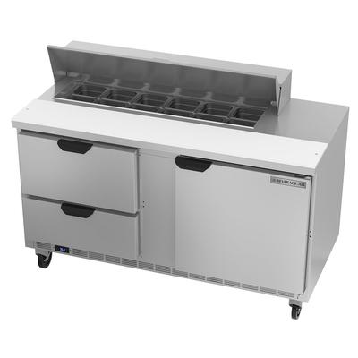 Beverage Air SPED60HC-12-2 60" Sandwich/Salad Prep Table w/ Refrigerated Base, 115v, Stainless Steel