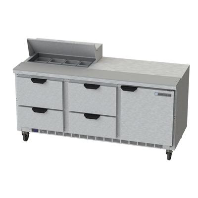Beverage Air SPED72HC-08-4 72" Sandwich/Salad Prep Table w/ Refrigerated Base, 115v, Stainless Steel