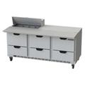 Beverage Air SPED72HC-08C-6 72" Sandwich/Salad Prep Table w/ Refrigerated Base, 115v, Stainless Steel