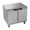 Beverage Air UCR36AHC 23 36" W Undercounter Refrigerator w/ (2) Sections & (2) Doors, 115v, Silver