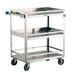 Lakeside 526 3 Level Stainless Utility Cart w/ 500 lb Capacity, Raised Ledges, Silver