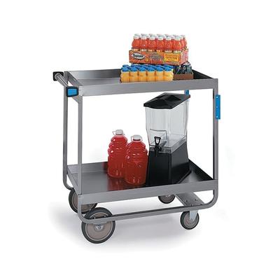 Lakeside 557 2 Level Stainless Utility Cart w/ 700 lb Capacity, Raised Ledges, Silver