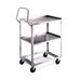 Lakeside 6800 2 Level Stainless Utility Cart w/ 500 lb Capacity, Raised Ledges, Silver