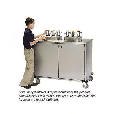 Lakeside 70220 Pump Style Condiment Dispenser Cart w/ 4 Pumps, 4 Compartments, Stainless, Silver