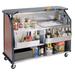 Lakeside 887 63 1/2" Portable Bar w/ 40 lb Ice Bin & Drain, (2) 7 Bottle Speed Rails, Brown