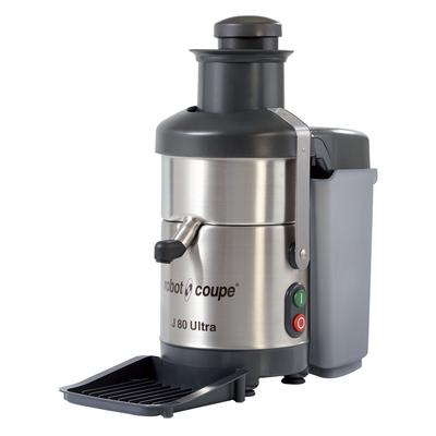 Robot Coupe J80 Tabletop Centrifugal Juicer w/ 6 7/8 qt Waste Container & Anti Drip Spout, Silver, 120 V