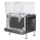 Crathco CS-2D-16-290 Simplicity Bubbler Refrigerated Drink Dispenser w/ (2) 4 3/4 gal Bowls, Pre Mix, 120v, (2) 4.75-gal. Clear Plastic Bowls, Pre-mix Cold Beverage Dispenser, Silver