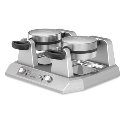 Waring WW250X Double Classic Belgian Commercial Waffle Maker w/ Cast Aluminum Grids, 2400W, Makes 1.25