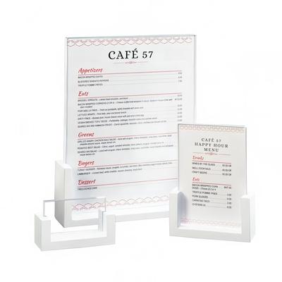 Cal-Mil 1510-46-15 Tabletop Menu Card Holder - 4" x 6", Bamboo, White