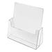 Cal-Mil 210 Brochure Card Holder - 8 1/2"W x 1 1/2"D x 10"H, Acrylic, Clear