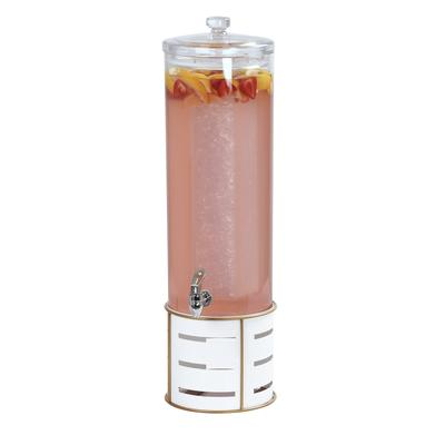 Cal-Mil 22631-3-15 3 gal Beverage Dispenser w/ Ice Chamber - Acrylic Container, White Metal Base
