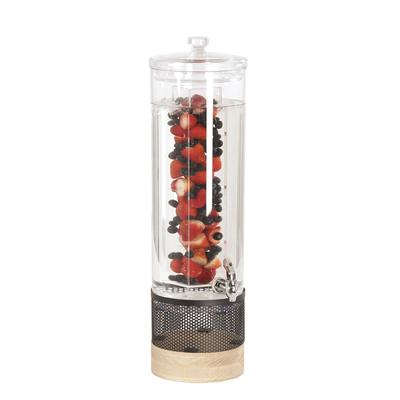 Cal-Mil 22911-3INF-115 3 gal Beverage Dispenser w/ Infusion Chamber - Polycarbonate Container, White Oak/Black Metal Base, Beige