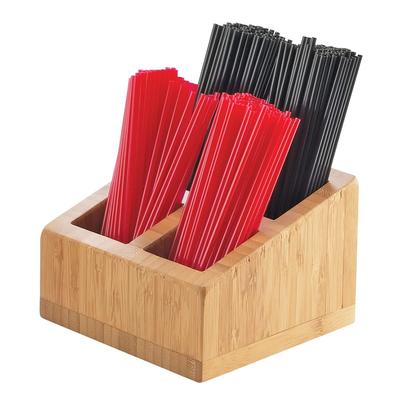 Cal-Mil 3307-60 Stir Stick Holder - 4 Compartments, Bamboo