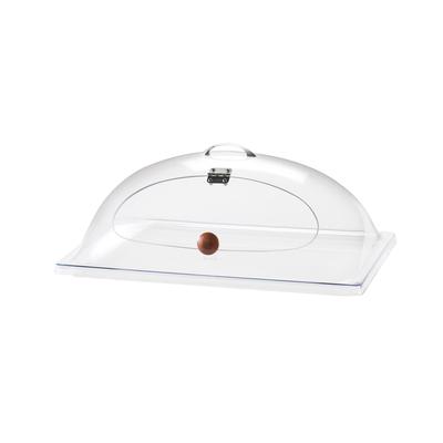 Cal-Mil 367-12 Heat Resistant Dome Chafer Display Cover w/ Hinged Door, Clear Poly, 1 Side Cut
