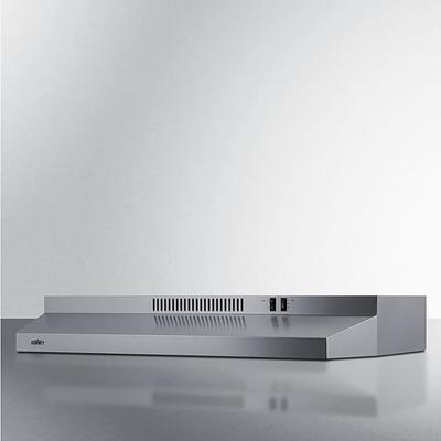Summit H36RSS 36"W Under Cabinet Ductless Range Hood with Two-speed Fan - Stainless Steel, 115v, Silver