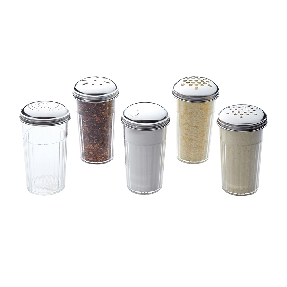American Metalcraft 3318 Dredge w/ 12 oz Capacity & Fine Top, Plastic/Stainless, SAN Plastic, Clear