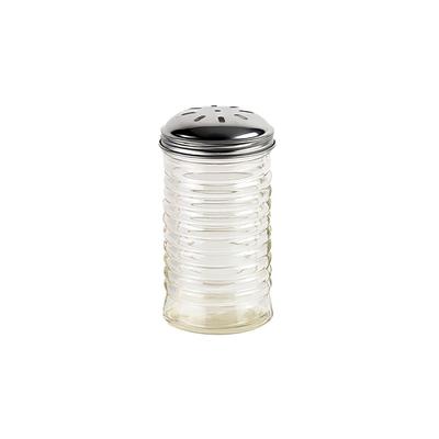 American Metalcraft BEE319 Cheese Shaker w/ 12 oz Capacity & Extra Large Holes, Glass/Stainless, Extra-Large Holes, Clear