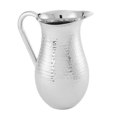 American Metalcraft BWPH84 84 oz Stainless Steel Bell Pitcher w/ Ice Guard, Hammered Finish, Silver