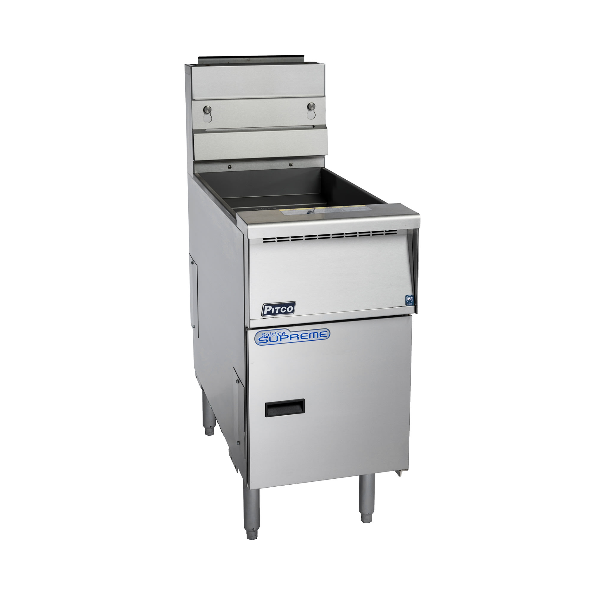 Pitco SSH60W-2FD NG Commercial Gas Fryer - (2) 60 lb Vats, Floor Model, NG, Stainless Steel, Gas Type: NG