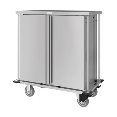 Dinex DXPTQC1T2D14 14 Tray Ambient Meal Delivery Cart, Silver