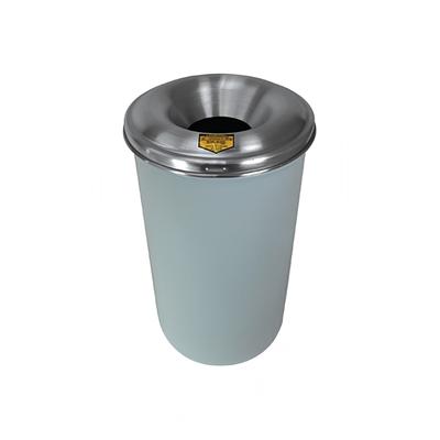 Justrite 26612W 12 gallon Cease-Fire Safety Waste Receptacle w/ Aluminum Head - Steel, White