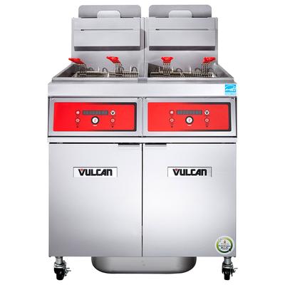 Vulcan 2VK65DF LP Commercial Gas Fryer - (2) 70 lb Vats, Floor Model, Liquid Propane, PowerFry5, Digital Controls, Stainless Steel, Gas Type: LP