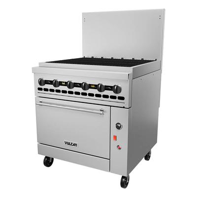 Vulcan 36R-36CBN 36" Commercial Gas Range w/ Charbroiler & Refrigerated Base, Natural Gas, 96, 000 BTU, Stainless Steel, Gas Type: NG