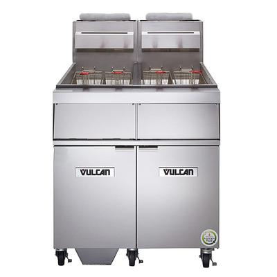 Vulcan 3GR85MF LP Commercial Gas Fryer - (3) 90 lb Vats, Floor Model, Liquid Propane, Millivolt Controls, 450,000 BTU, Stainless Steel, Gas Type: LP