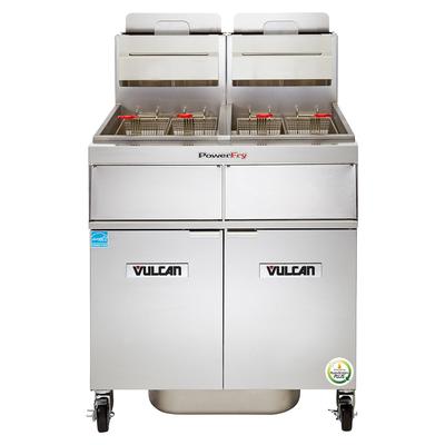 Vulcan 3TR65CF LP Commercial Gas Fryer - (3) 70 lb Vats, Floor Model, Liquid Propane, Stainless Steel, Gas Type: LP