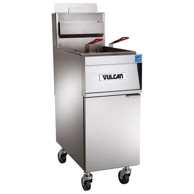 Vulcan 4TR45CF NG Commercial Gas Fryer - (4) 50 lb Vats, Floor Model, Natural Gas, Computer Controls, KleenScreen Filtration, Stainless Steel, Gas Type: NG