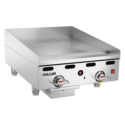 Vulcan 924RX NG 24" Gas Commercial Griddle w/ Thermostatic Controls - 1" Steel Plate, Natural Gas, 54,000 BTU, Stainless Steel, Gas Type: NG