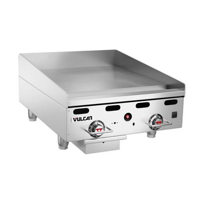 Vulcan MSA24-30 NG 24" Gas Commercial Griddle w/ Thermostatic Controls - 1" Steel Plate, Natural Gas, Snap-action Thermostatic Controls, 54K BTU - Natural Gas, Stainless Steel, Gas Type: NG