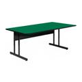 Correll CS2436-39 26" Desk Height Work Station w/ 1 1/4" Top, 36" x 24", Green/Black