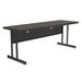 Correll CS2472-01-09-09 Rectangular Desk Height Work Station, 72"W x 24"D - Walnut/Black T-Mold, Brown