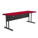 Correll CS3048-35-09-09 Rectangular Desk Height Work Station, 48"W x 30"D - Red/Black T-Mold