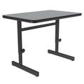 Correll CSA2436-15-09-09 Rectangular Adjustable Height Work Station, 36"W x 24"D - Gray Granite/Black T-Mold