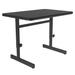 Correll CSA2448-07-09-09 Rectangular Adjustable Height Work Station, 48"W x 24"D - Black Granite/Black T-Mold