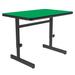 Correll CSA2448-39-09-09 Rectangular Adjustable Height Work Station, 48"W x 24"D - Green/Black T-Mold