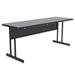 Correll WS2472-15-09-09 Rectangular Desk Height Work Station, 72"W x 24"D - Gray Granite/Black T-Mold