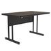 Correll WS3048-01-09-09 Rectangular Desk Height Work Station, 48"W x 30"D - Walnut/Black T-Mold, Brown
