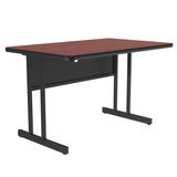 Correll WS3048-21-09-09 Rectangular Desk Height Work Station, 48"W x 30"D - Cherry/Black T-Mold, Red