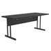 Correll WS3060-07-09-09 Rectangular Desk Height Work Station, 60"W x 30"D - Black Granite/Black T-Mold