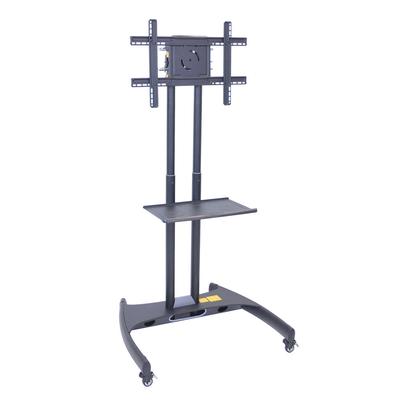 Luxor FP2500 Adjustable Height TV Stand w/ Shelf, 100 lb Capacity & Locking Casters