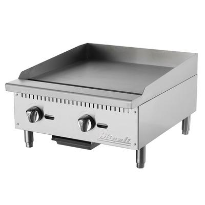 Migali C-G24 24" Gas Commercial Griddle w/ Manual Controls - 3/4" Steel Plate, Natural Gas, Convertible, Stainless Steel, Gas Type: NG