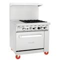 Migali C-RO4-12GL-NG Competitor Series 36" 4 Burner Commercial Gas Range w/ Griddle & Standard Oven, Natural Gas, Stainless Steel, Gas Type: NG