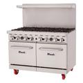 Migali C-RO8-NG 48" 8 Burner Commercial Gas Range w/ (2) Standard Ovens, Natural Gas, Stainless Steel, Gas Type: NG