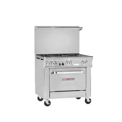 Southbend 4364D-2CL NG 36" 2 Burner Commercial Gas Range w/ Charbroiler & Standard Oven, Natural Gas, Stainless Steel, Gas Type: NG