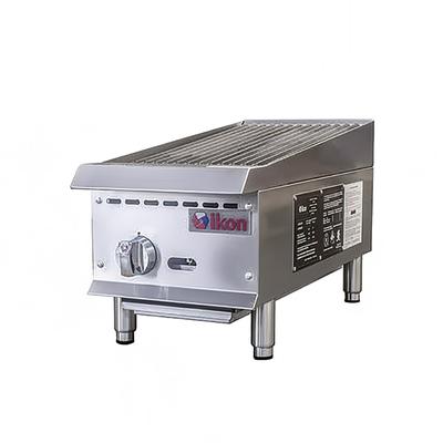IKON IRB-12 LP 12" Countertop Gas Charbroiler w/ Cast Iron Grates, Liquid Propane, Stainless Steel, Gas Type: LP
