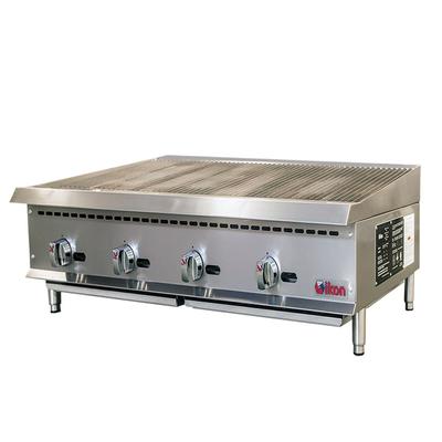 IKON IRB-48 48" Countertop Gas Charbroiler w/ Cast Iron Grates, Liquid Propane, Stainless Steel, Gas Type: LP
