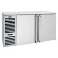 Krowne BS60L-SSS 60" Bar Refrigerator - 2 Swinging Solid Doors, Stainless, 115v, 115 V, Silver